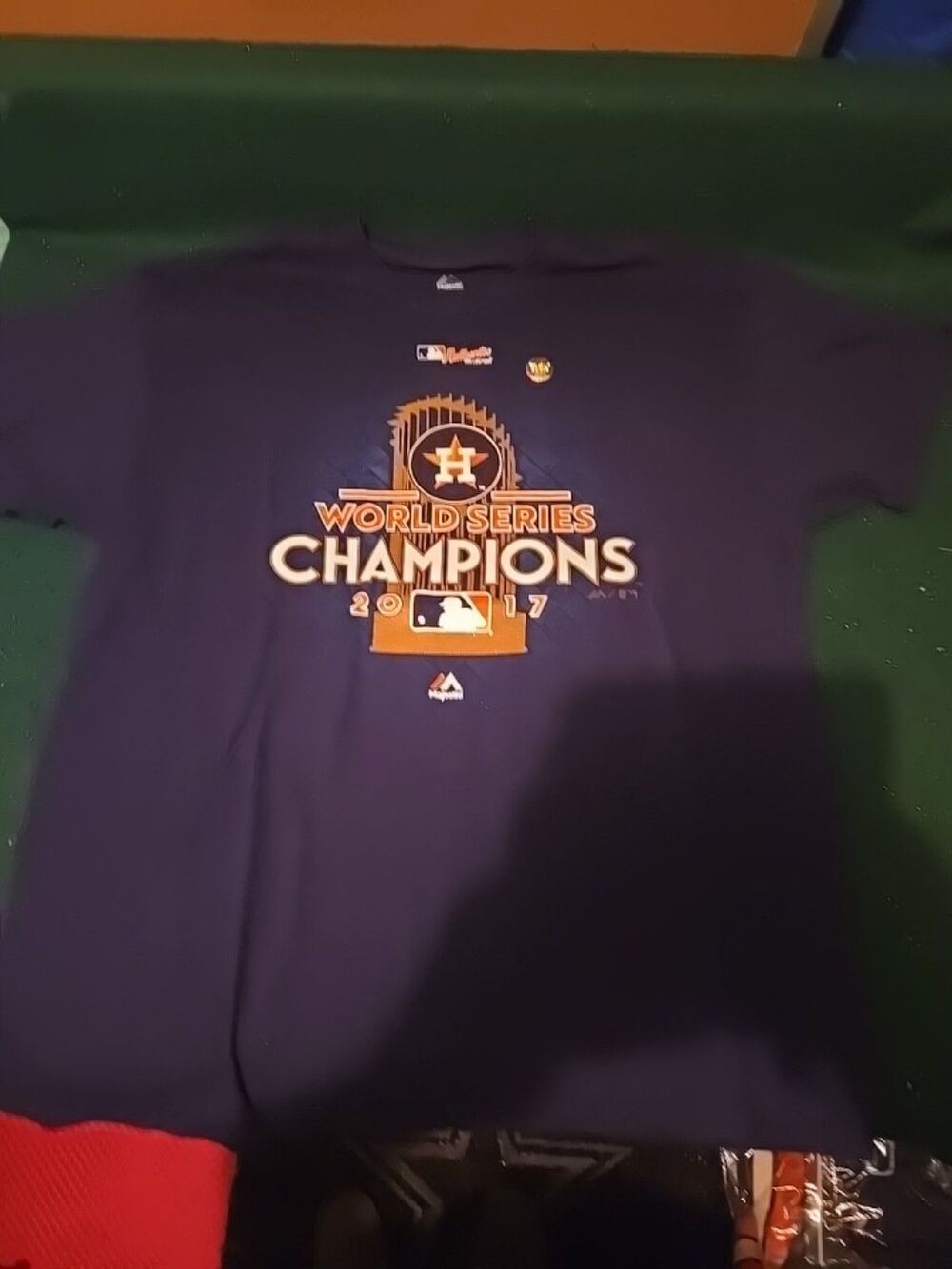 Majestic Houston Astros T Shirt Men's XL 2017 Champions (LOC-84)